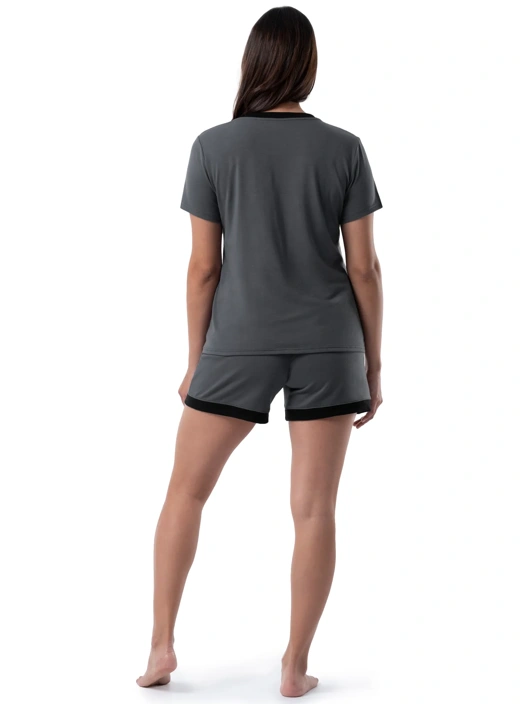 Fruit Of The Loom Women's Soft & Breathable V-neck T-shirt And Shorts 2-Piece Pajama Set