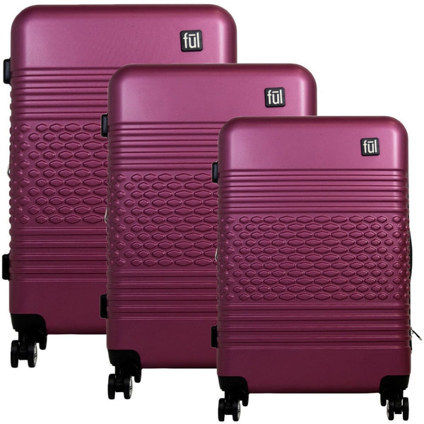ful Classic Textured Hard Rolling Luggage FŪL 3Pcs Set
