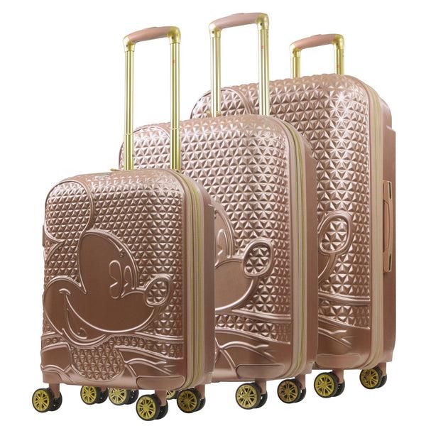 Ful Disney Mickey Mouse Rolling Suitcases 3 Piece Set Rose Gold
