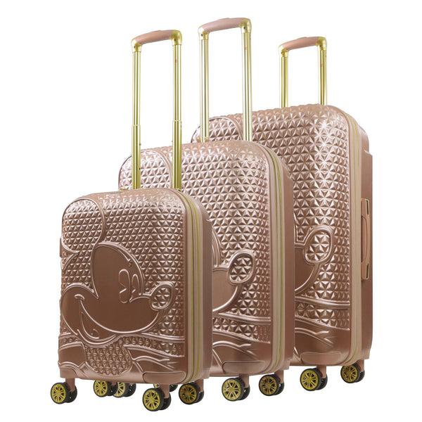 ful Disney Mickey Mouse Rolling Suitcases 3 Piece Set Rose Gold