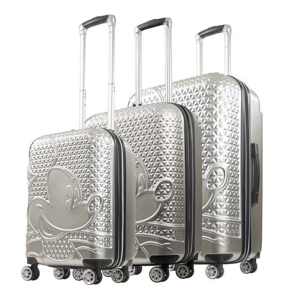 ful Disney Mickey Mouse Rolling Suitcases 3 Piece Set Silver