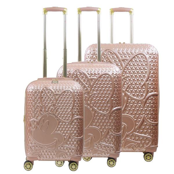 Ful Disney Minnie Mouse Rolling Luggage 3 Piece Set Rose Gold