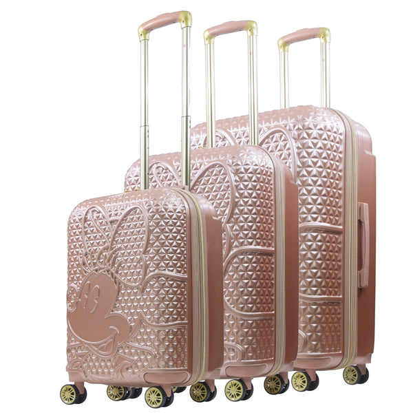 ful Disney Minnie Mouse Rolling Luggage 3 Piece Set Rose Gold