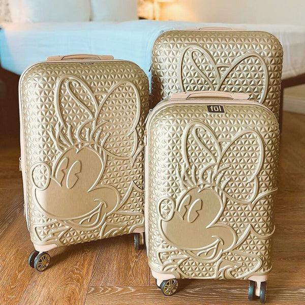 Ful Disney Minnie Mouse Rolling Luggage 3 Piece Set Taupe