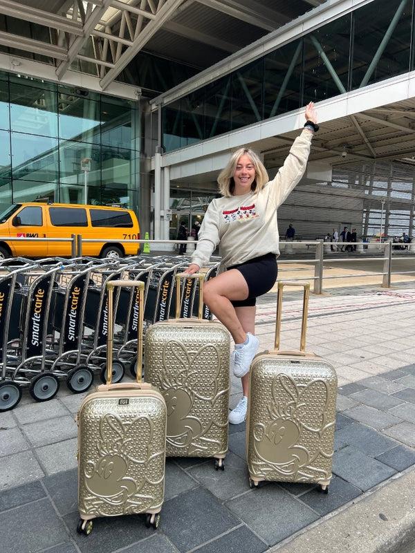 Ful Disney Minnie Mouse Rolling Luggage 3 Piece Set Taupe