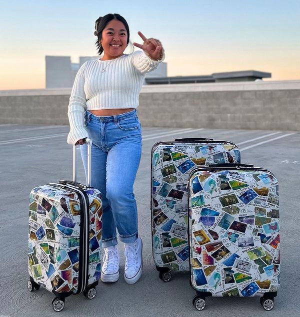 Ful Disney Stamps 3pc Hard-sided Spinner Luggage Set