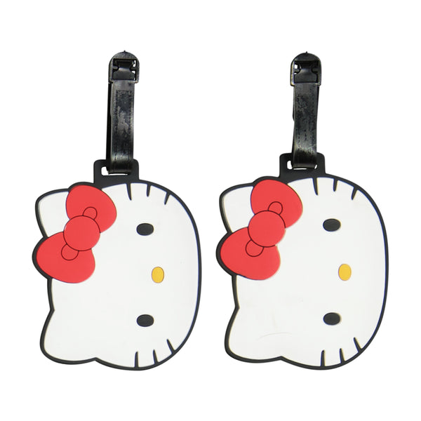 ful Hello Kitty Head 2-Piece White Luggage Tag Set