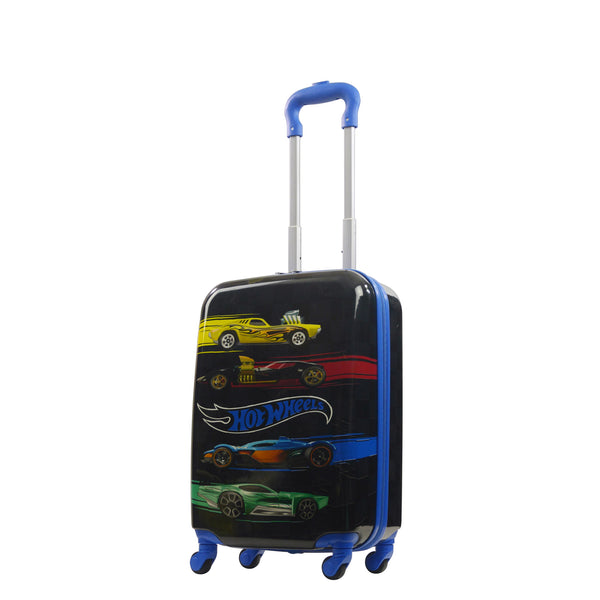 ful Hot Wheels 20.5" Black Kids Spinner Carry-on Luggage