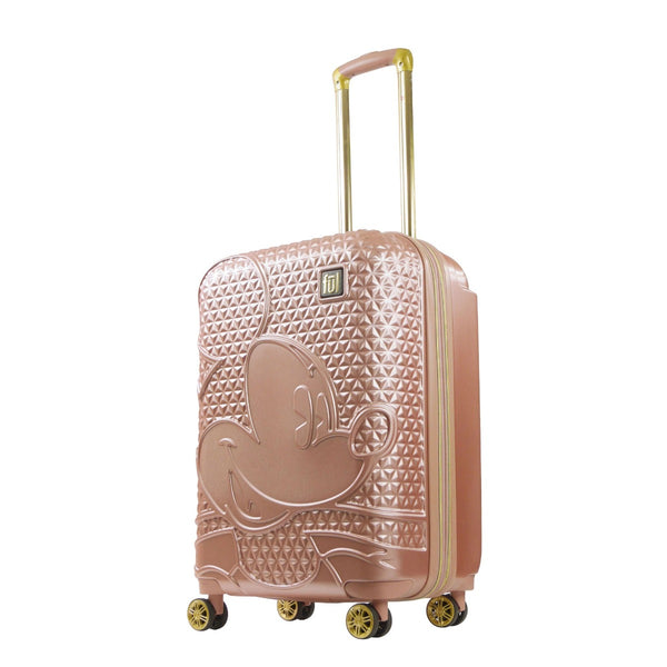 ful Mickey Mouse Rolling Luggage FŪL Disney Luggage 26" Rose Gold