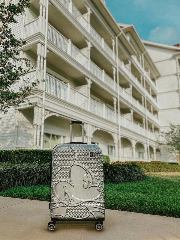 Ful Mickey Mouse Rolling Luggage FŪL Disney Luggage 26" Silver