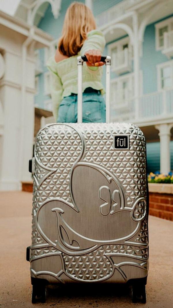 Ful Mickey Mouse Rolling Luggage FŪL Disney Suitcase 30" Silver
