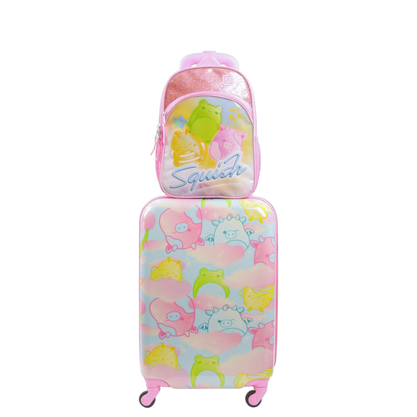 ful Squishmallows Clouds 2-Piece Pink Luggage Set by FUL
