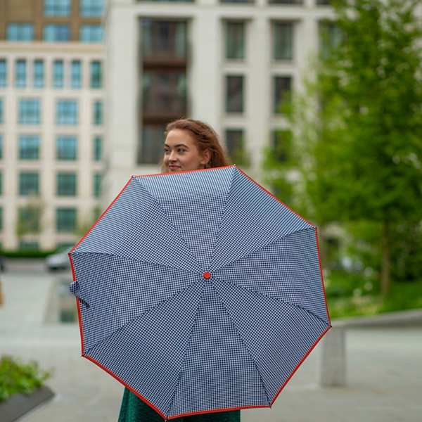 Fulton Umbrellas Span Class="mob-item-title">Minilite 2 - Houndstooth Red Border
