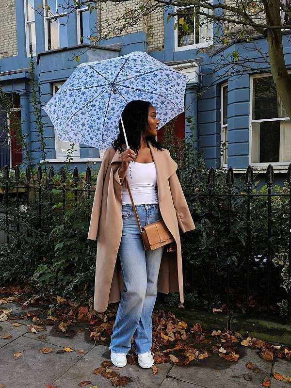 Fulton Umbrellas Span Class="mob-item-title">Morris & Co. Minilite UV - Daisy Blue Ivory