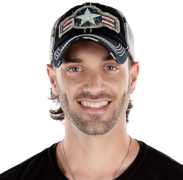 Funky Junque Air Force Star Distressed Baseball Cap By Funky Junque