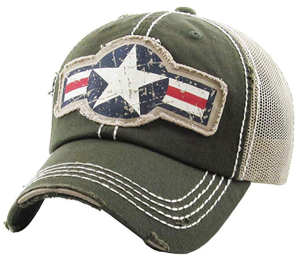 Funky Junque Air Force Star Distressed Baseball Cap By Funky Junque