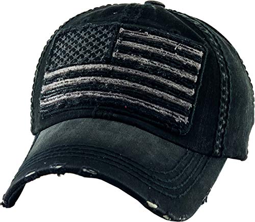 Funky Junque American Flag Distressed Baseball Cap By Funky Junque