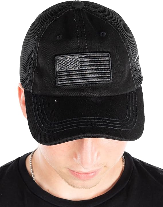 funky junque American Flag Trucker Hat USA Hat Mesh Back Snapback Adjustable Cap