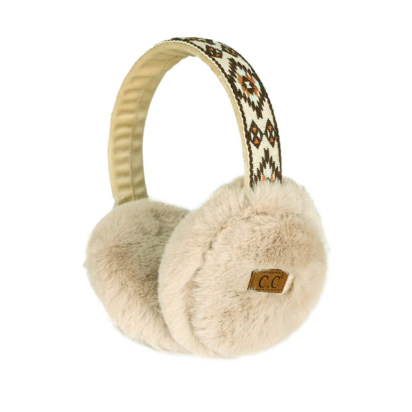 funky junque Aztec Adjustable Fuzzy Ear Muffs by Funky Junque