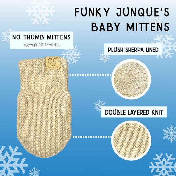 Funky Junque Baby Pom Beanie And Matching Mittens Set By Funky Junque