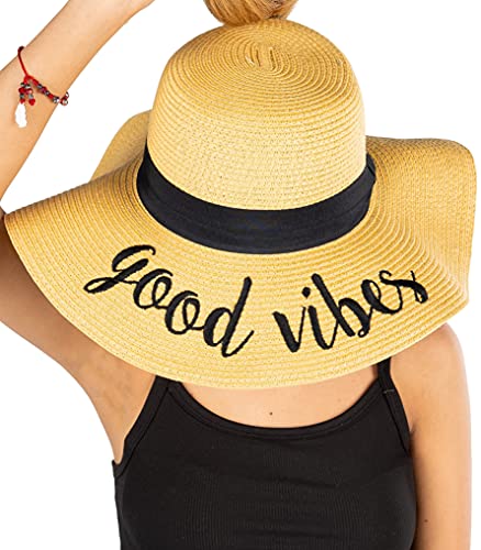 funky junque Beachgoers Ponytail Wide Brim Sun Hat by Funky Junque