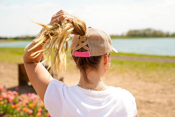 Funky Junque Beyond Blessed Criss Cross Saying Ponytail Hat By Funky Junque