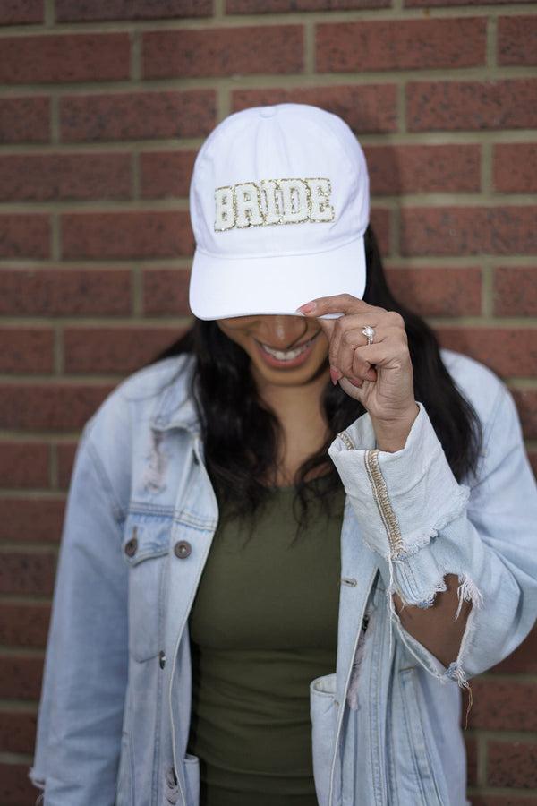 Funky Junque Bridal Chenille Patch Cotton Baseball Cap By Funky Junque