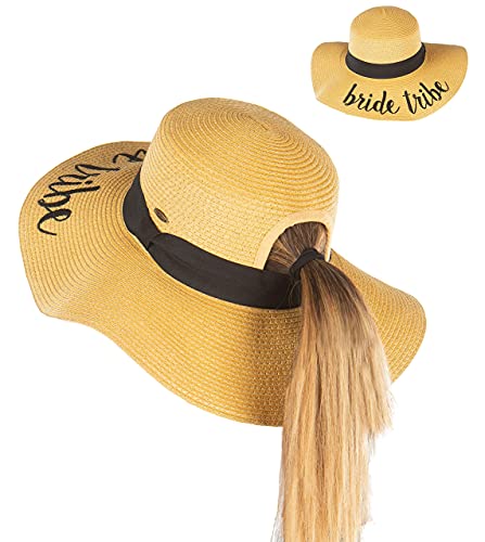 Funky Junque Bridal Ponytail Wide Brim Sun Hat By Funky Junque