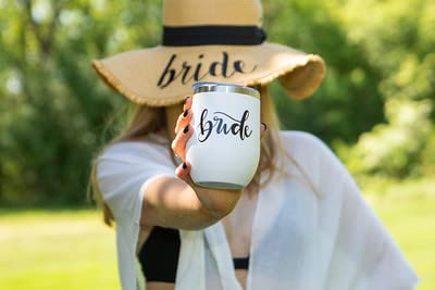 Funky Junque Bridal Stainless Steel 12 Oz. Wine Tumblers By Funky Junque