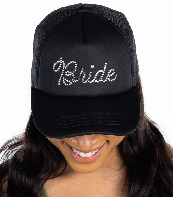 funky junque Bride - Rhinestone Embellished Trucker Hats by Funky Junque