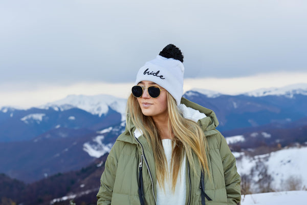 Funky Junque Bride/Squad Embroidered Pom Beanie By Funky Junque