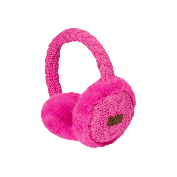funky junque Cable Knit Adjustable Fuzzy Ear Muffs by Funky Junque