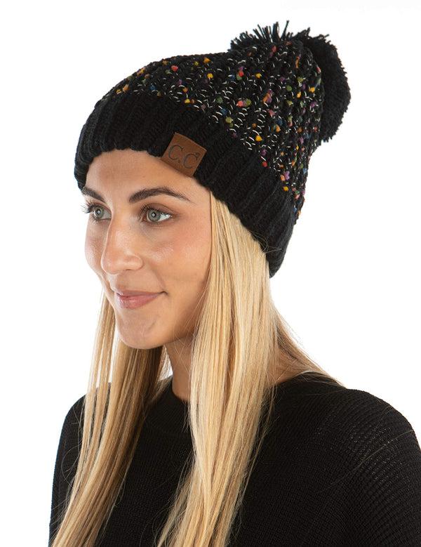 Funky Junque Chenille Confetti Knit Pom Beanie By Funky Junque