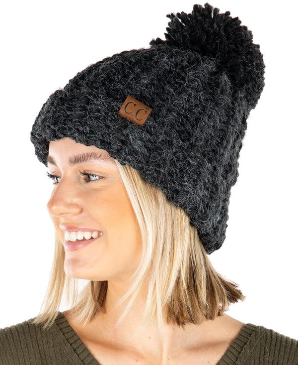 Funky Junque Chunky Knit Jumbo Yarn Pom Beanie By Funky Junque