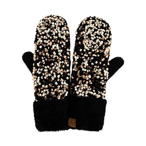 Funky Junque Chunky Sequin Lined Mittens By Funky Junque