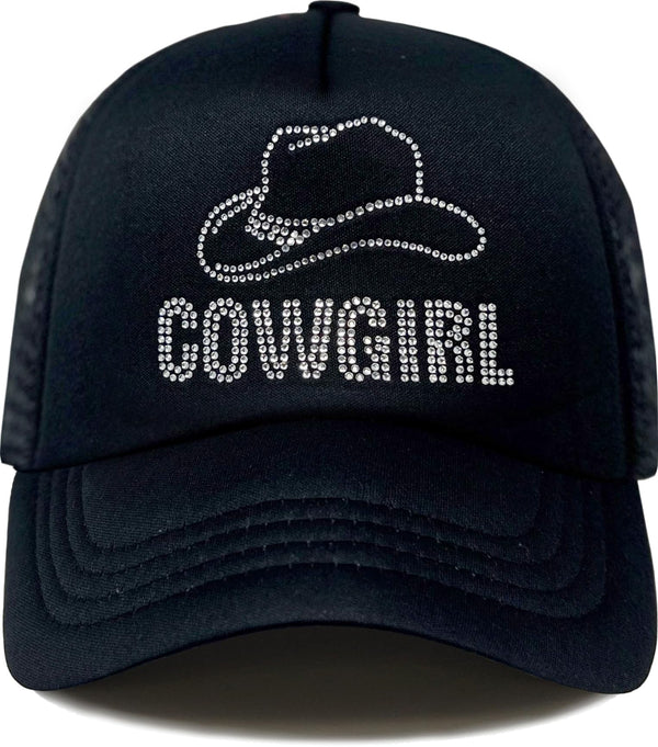Funky Junque Cowgirl Rhinestone Embellished Trucker Hats By Funky Junque