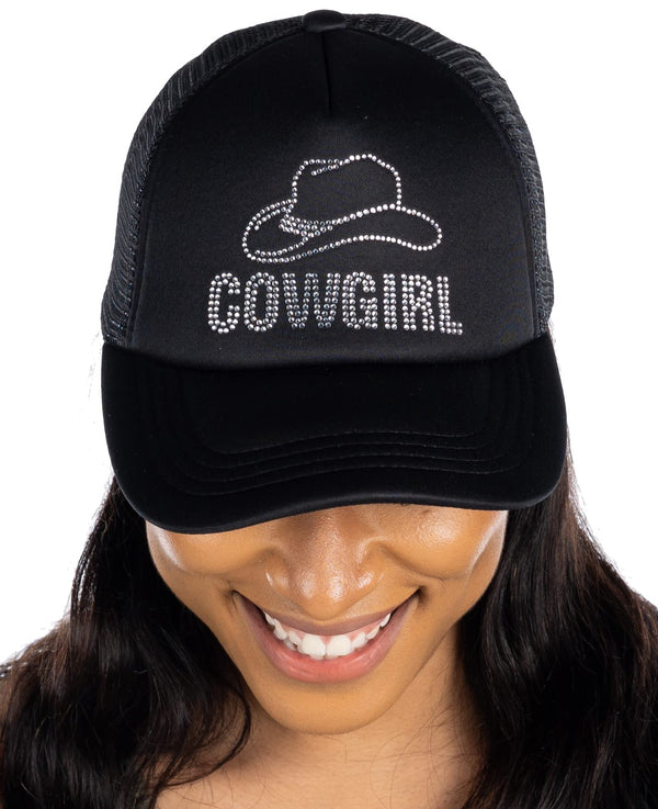 funky junque Cowgirl Rhinestone Embellished Trucker Hats by Funky Junque