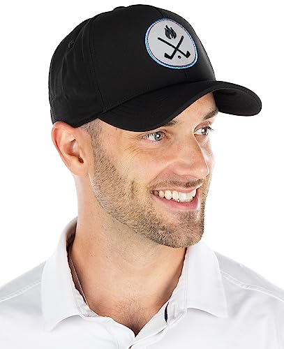 funky junque Cross Golf Clubs Six Panel Performance Golf Hats by Funky Junque