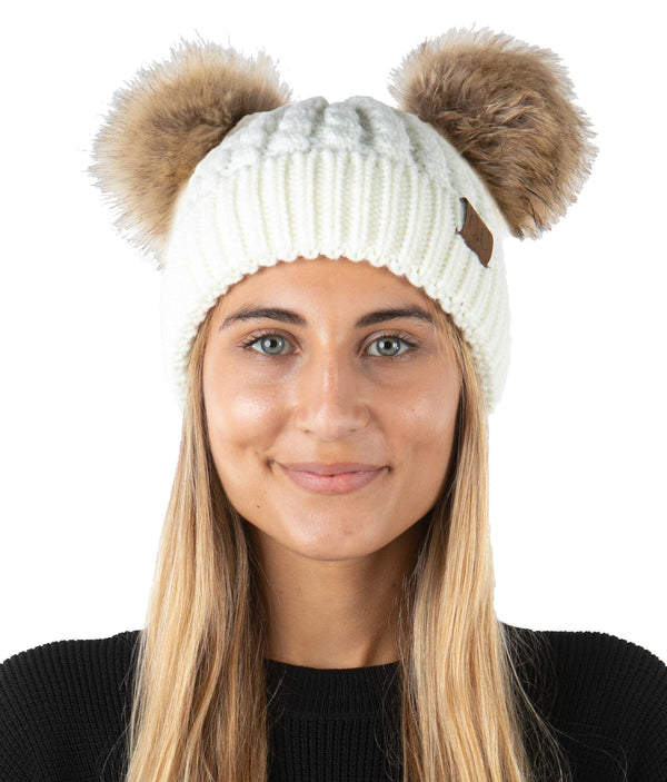 Funky Junque Double Pom Faux Fur Beanie By Funky Junque