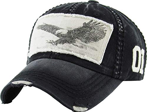 funky junque Eagle Distressed Baseball Cap by Funky Junque