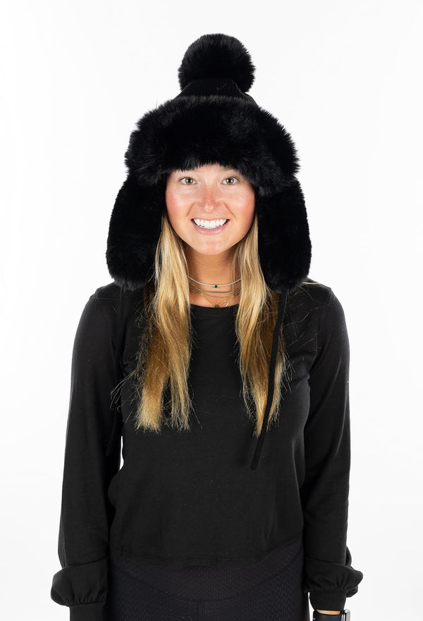 Funky Junque Fluffy Knit Trapper Hat By Funky Junque