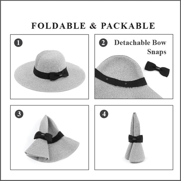 Funky Junque Foldable Straw Wide Brim Sun Hat By Funky Junque