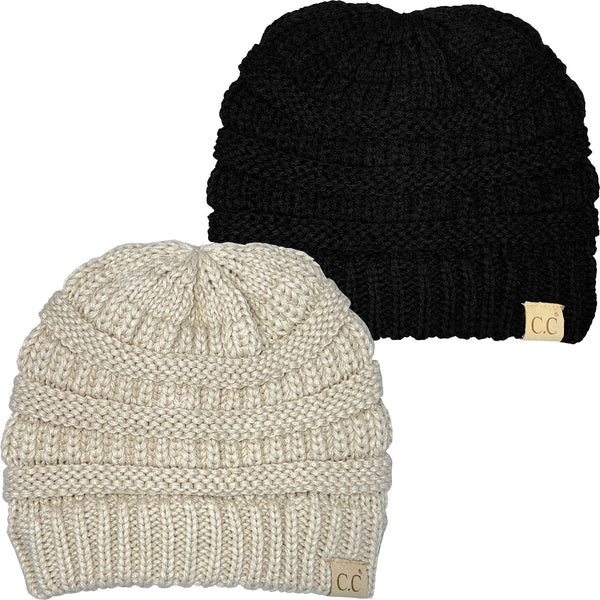 funky junque Big Kids Solid Ribbed Beanie Hat