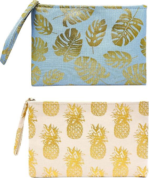 Funky Junque Canvas Makeup Bag Print Pouch Bundle