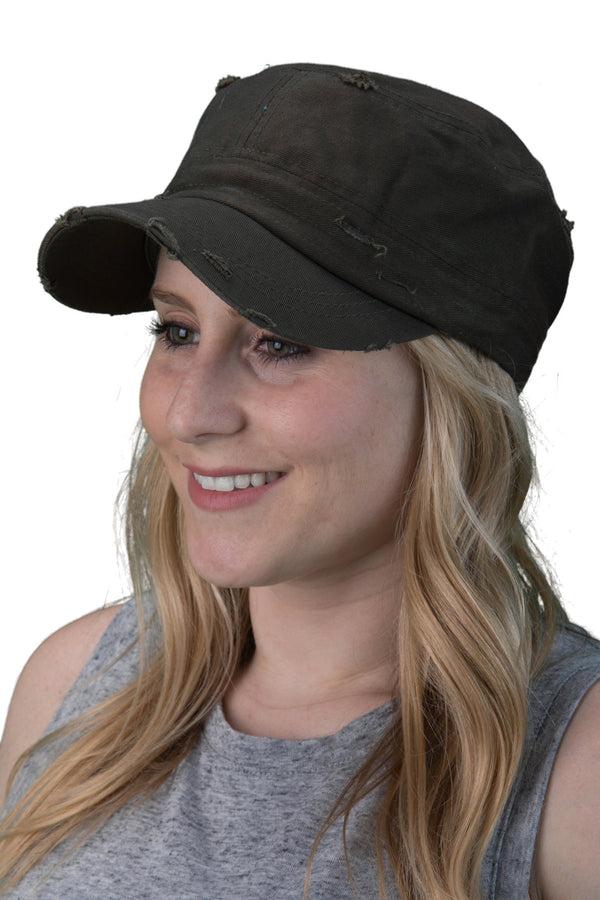 Funky Junque Distressed Cadet Hat By Funky Junque