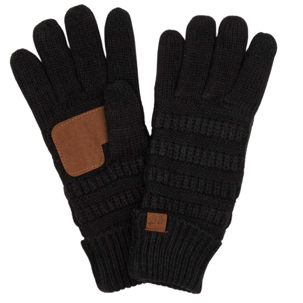 Funky Junque Fleece Lined Cable Knit Gloves