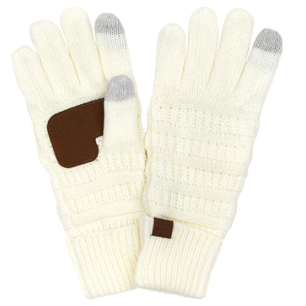 Funky Junque Fleece Lined Cable Knit Gloves