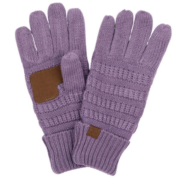 Funky Junque Fleece Lined Cable Knit Gloves