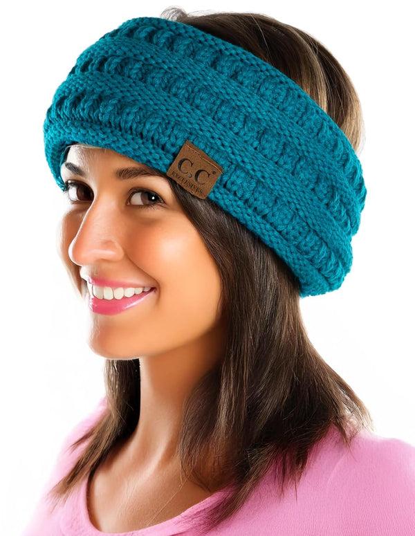 funky junque Fleece Lined Ponytail Headwrap