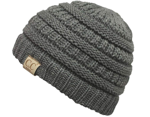 Funky Junque Kid's Classic Fit Cable Knit Beanie